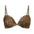 Leopard formpressad bikinitopp med bygel, Brun