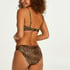 Leopard formpressad pushup-bikiniöverdel utan band, Brun