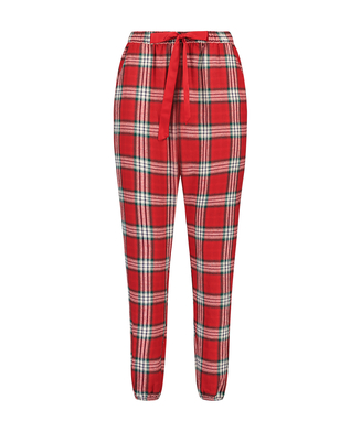 Pyjamasbyxa Twill Check Cuff, röd
