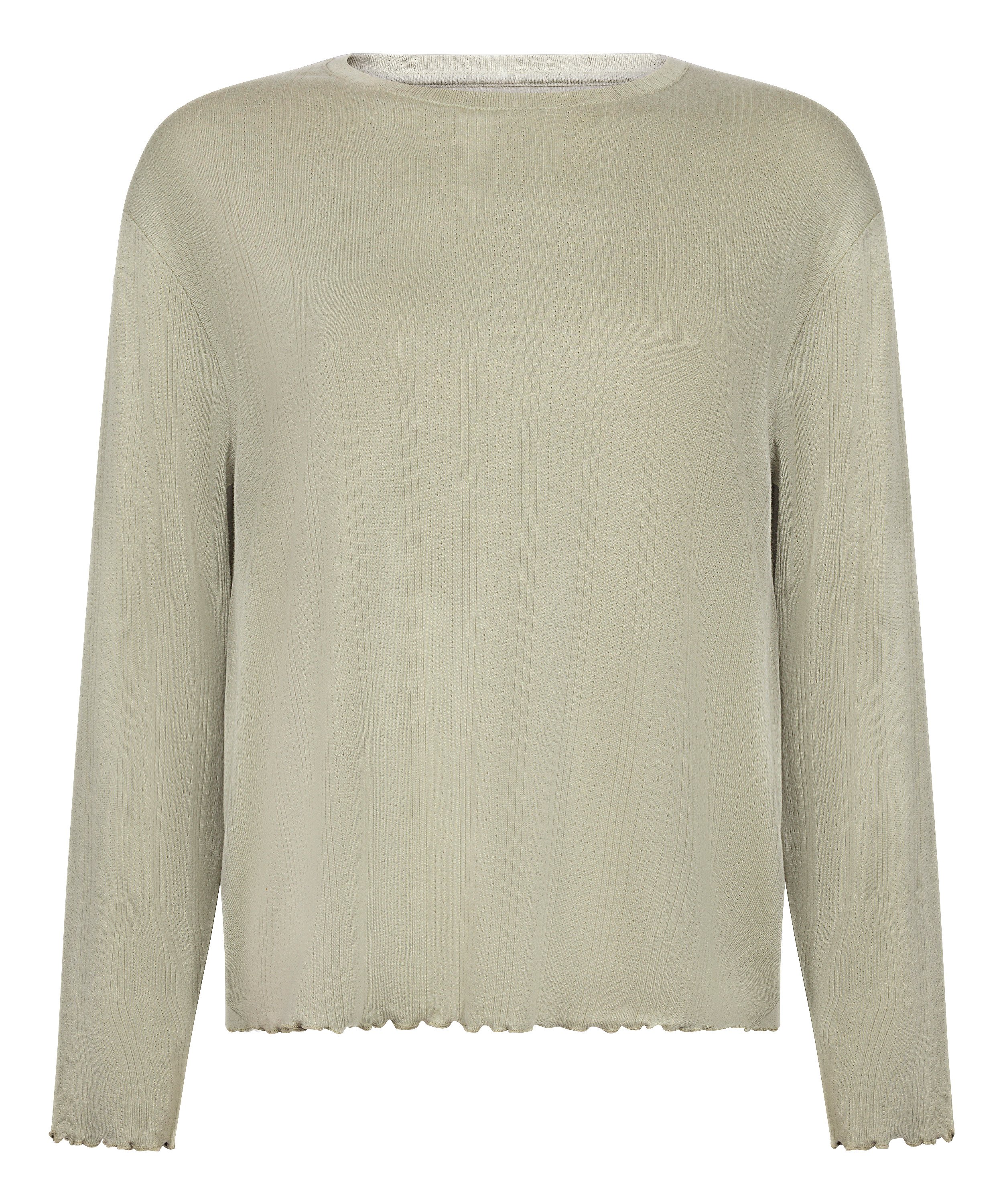 Pyjama Top Loose Pointelle, Gr&ouml;n, main