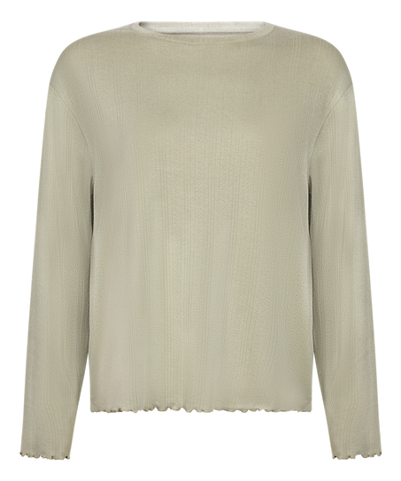 Pyjama Top Loose Pointelle, Gr&ouml;n