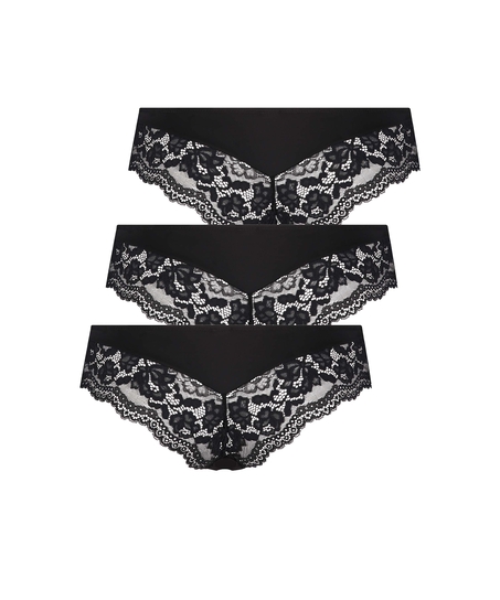 3-pack brazilianshorts Valencia, Svart