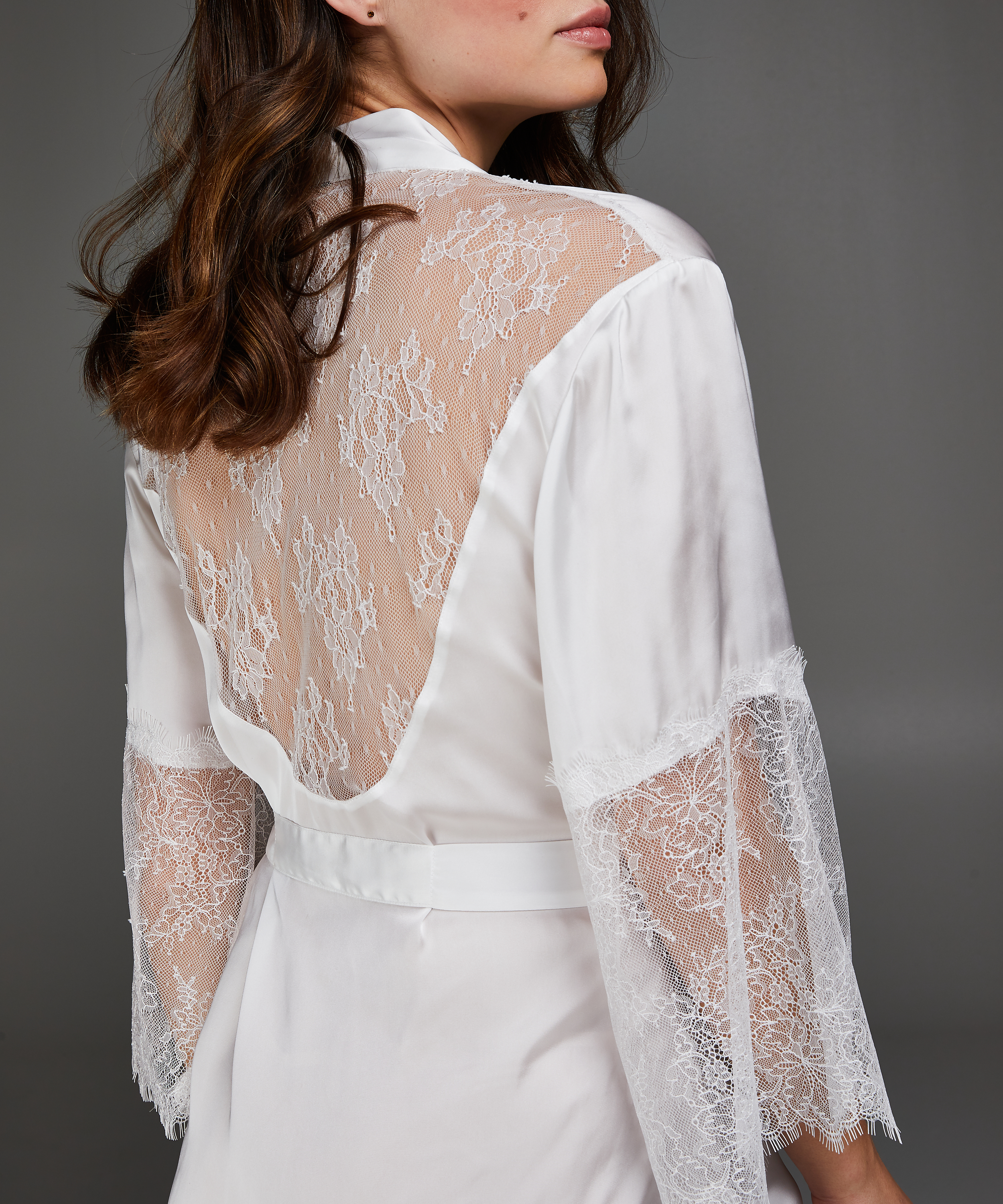 Kimono Satin Lily, Vit, main