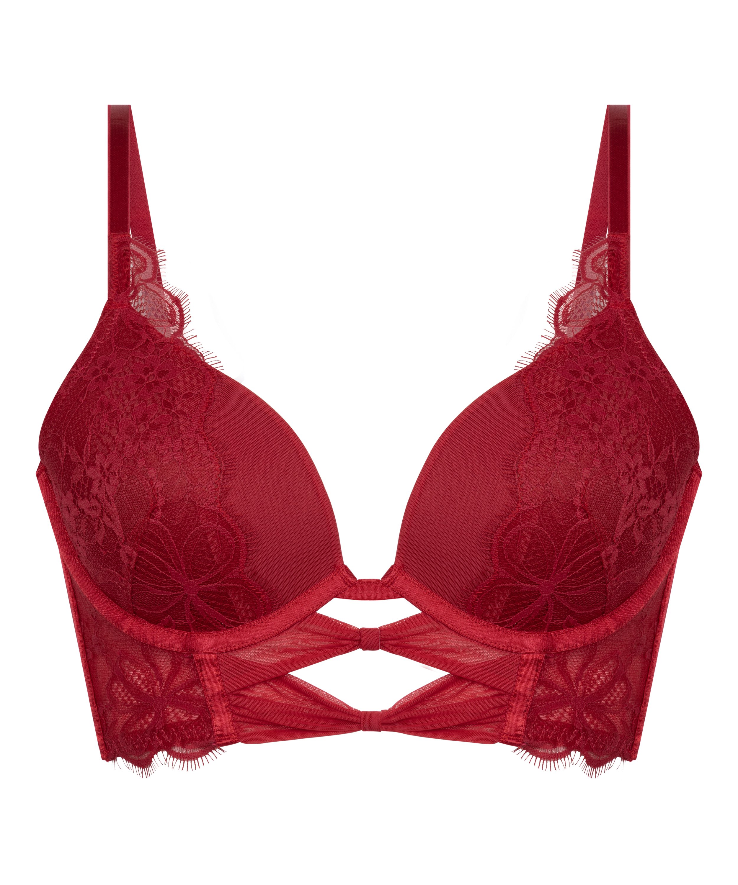 Marianna longline-bh med push-up, Röd, main
