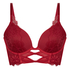 Marianna longline-bh med push-up, Röd