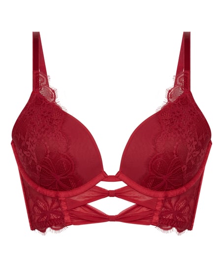 Marianna longline-bh med push-up, Röd