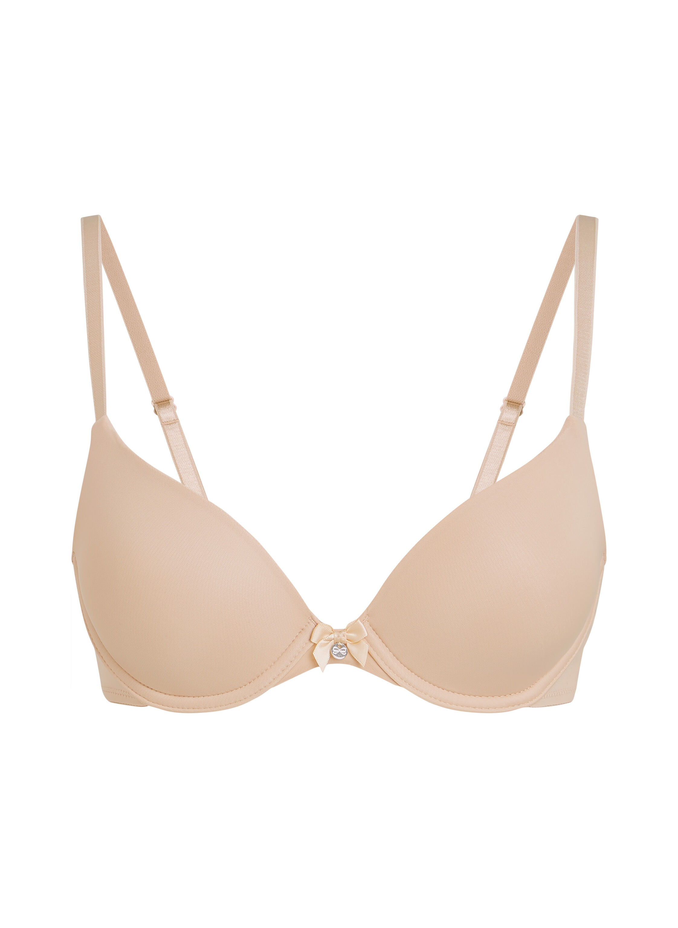 Formpressad bygel-bh Plunge, Beige