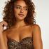 Leopard formpressad bikiniöverdel utan band, Brun