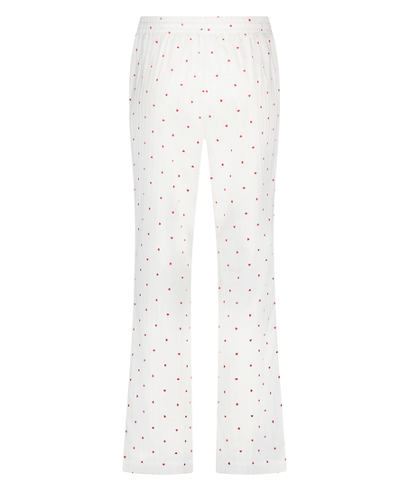 Pyjamasbyxor Jacquard Hearts, Vit