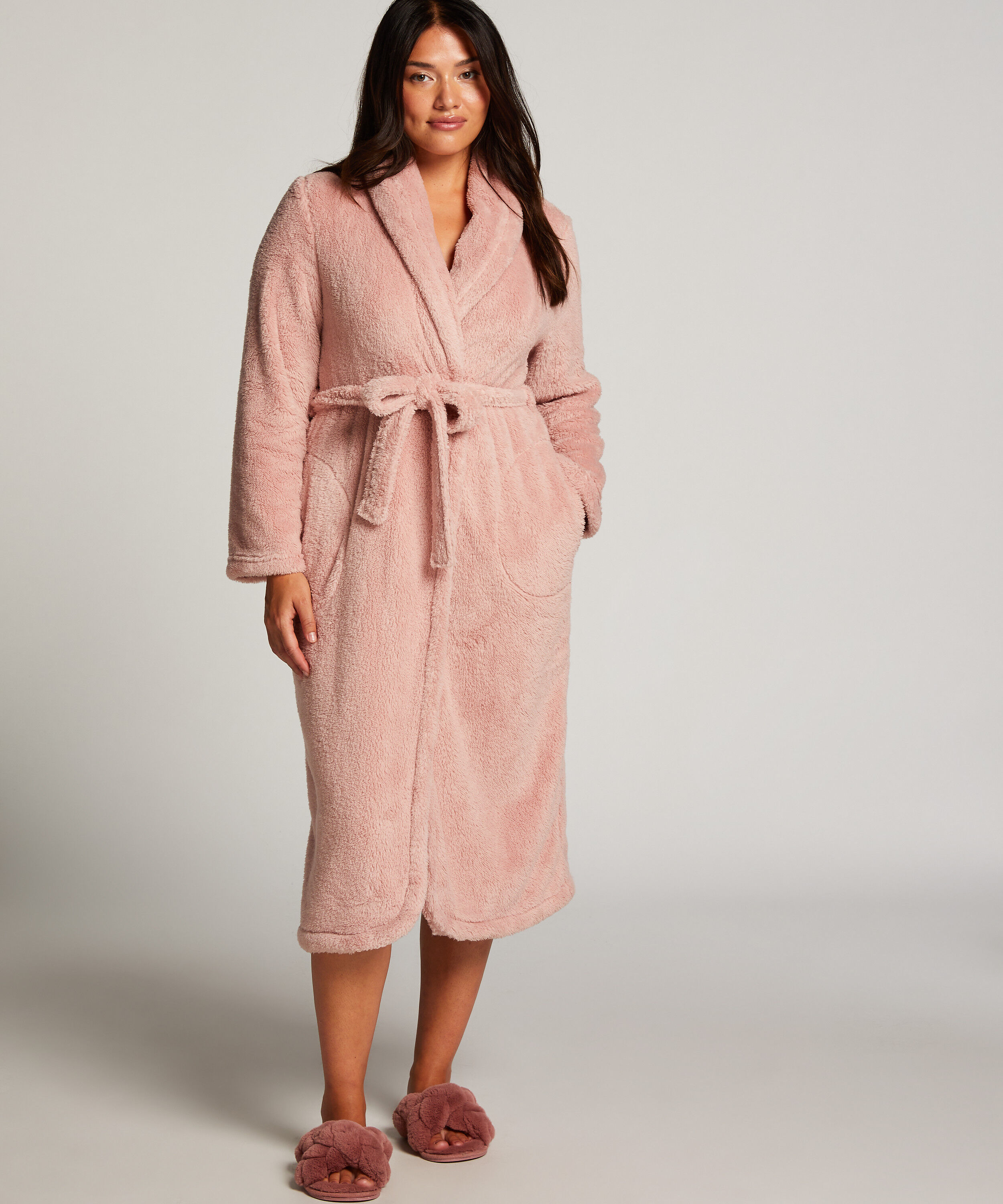 Morgonrock Fleece, Rosa