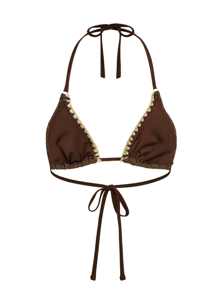 Crochet triangel-bikinitopp, Brun