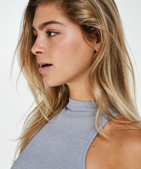 S&ouml;ml&ouml;s stickad topp med h&ouml;g hals, Gr&aring;