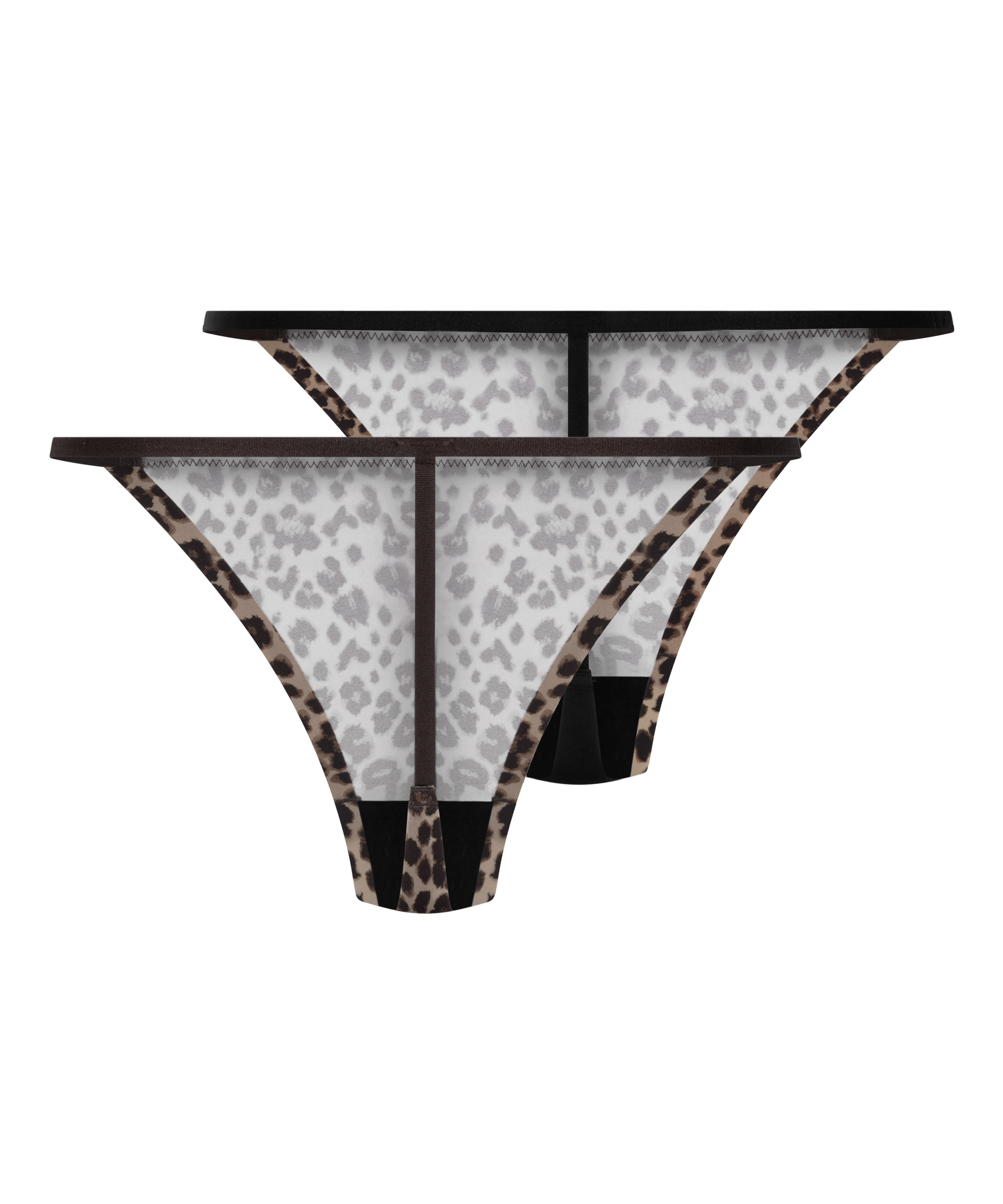 2-pack mikrostringtrosor med leopardmönster, Svart, main