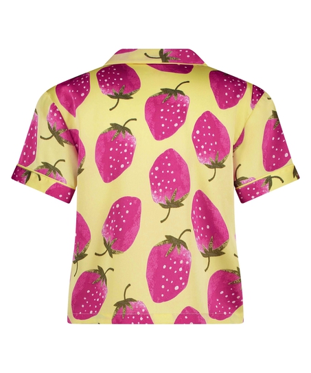 Kortärmad jacka i Satin, Gul