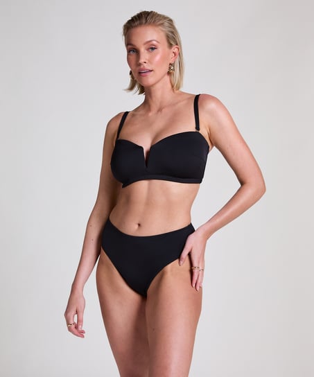 Bandeau bikiniöverdel i neopren, Svart