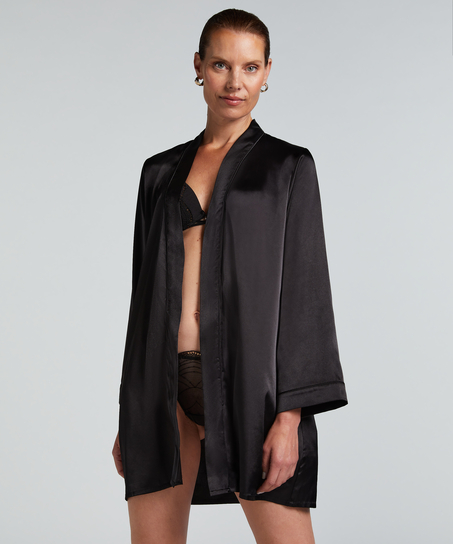 Kimono Satin, Svart