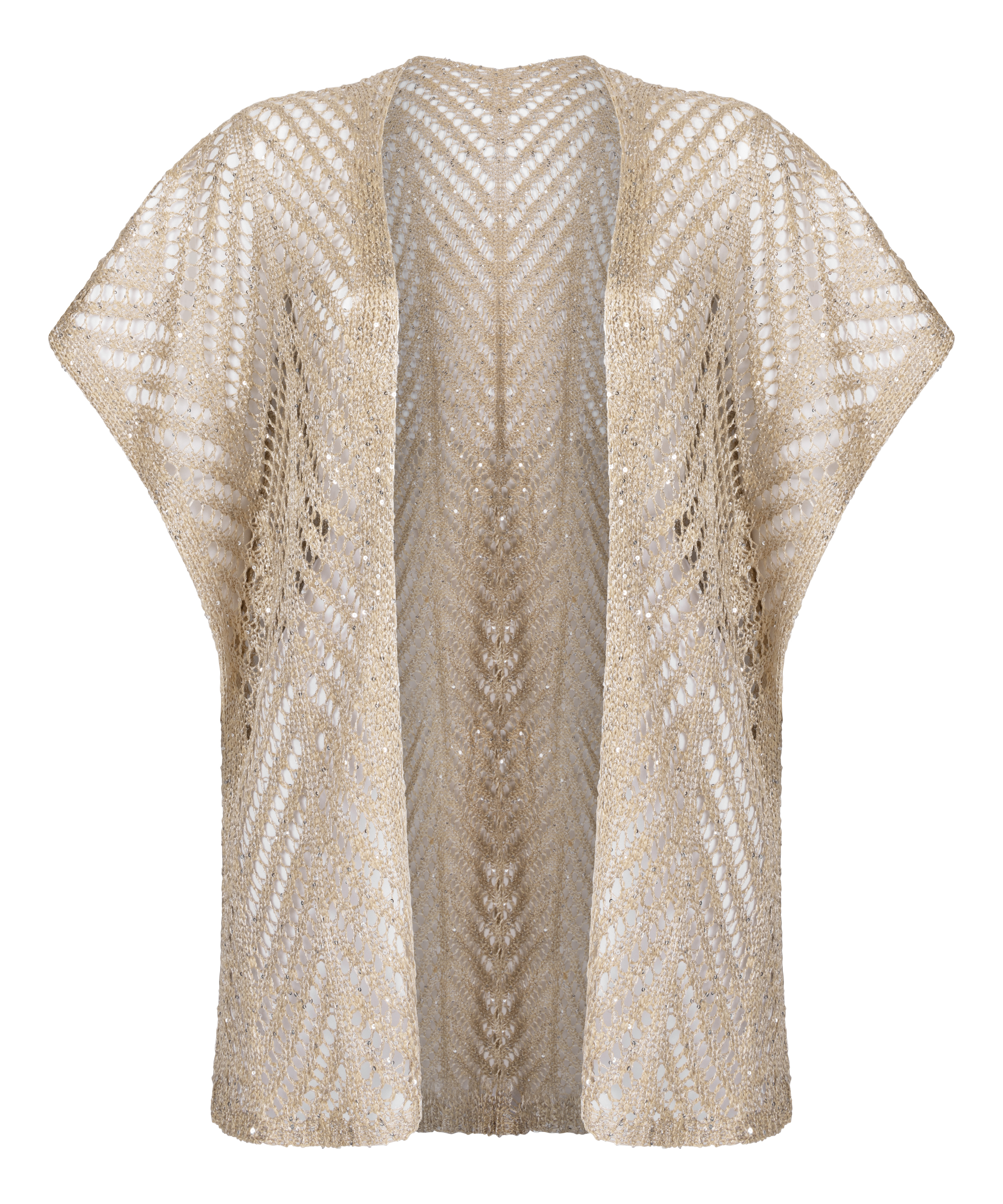 Strandkaftan med paljetter, Beige, main