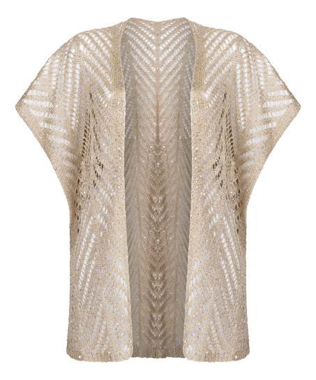Strandkaftan med paljetter, Beige