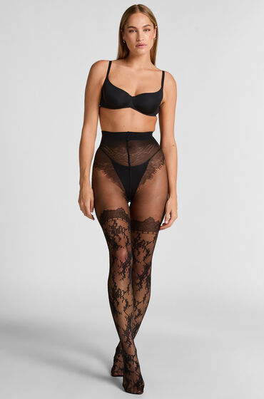 Hunkemöller Strumpbyxor 20 Denier Spets Svart