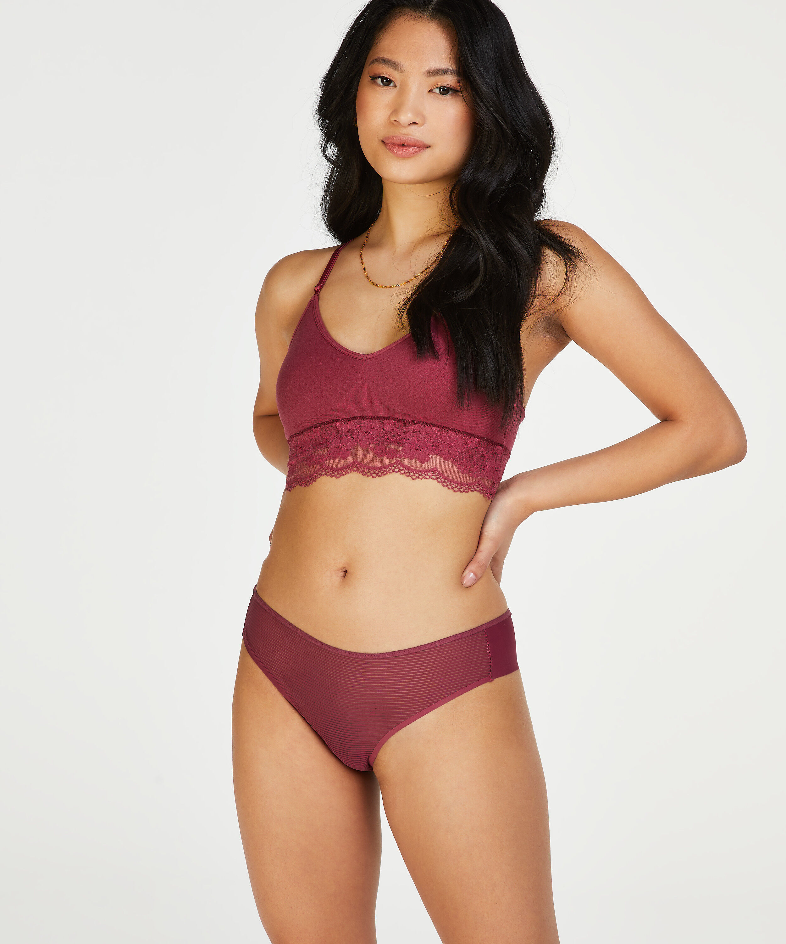Brazilian-trosa Invisible Stripe Mesh, Röd