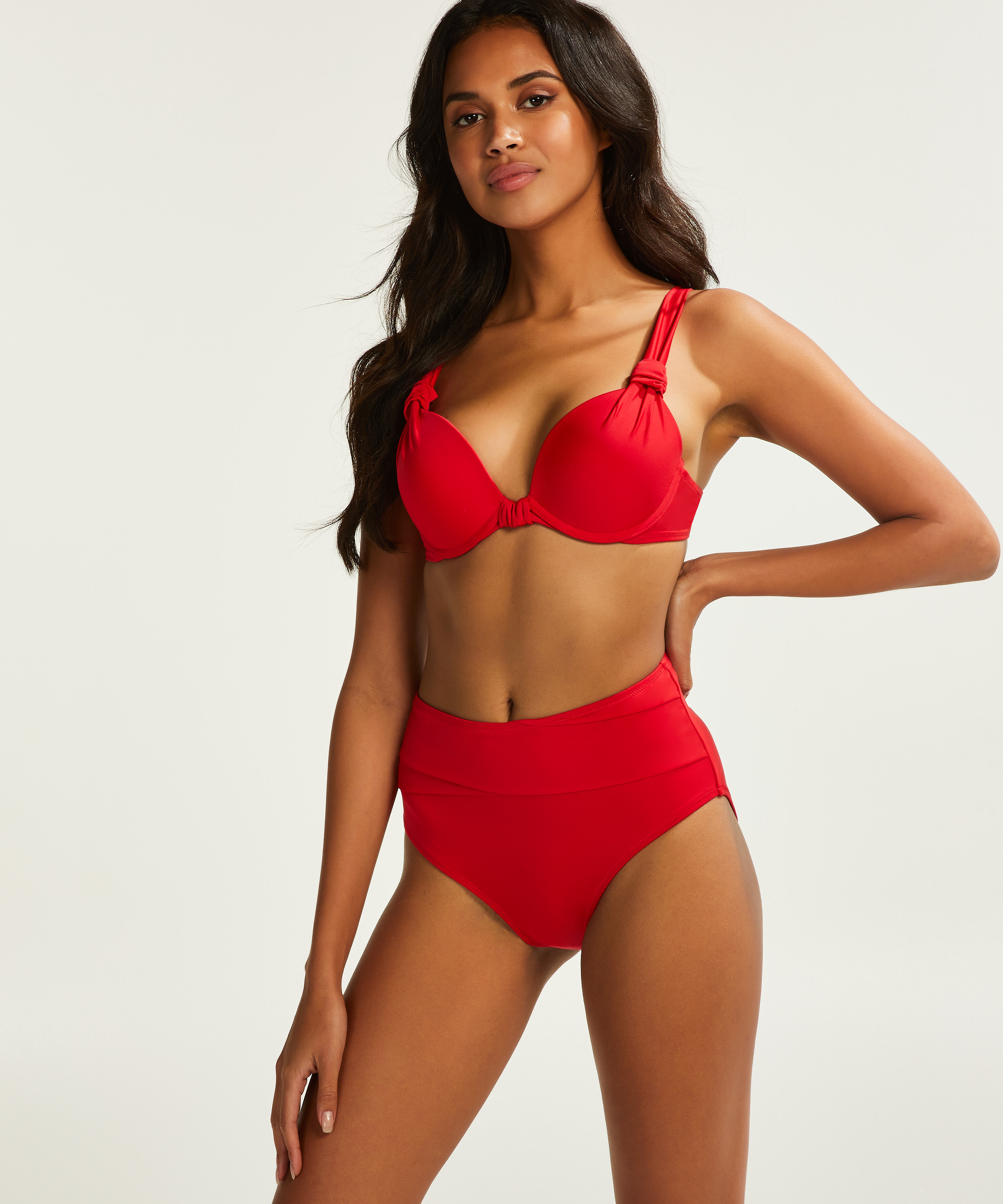 Rio Deluxe bikiniunderdel med hög midja, röd, main