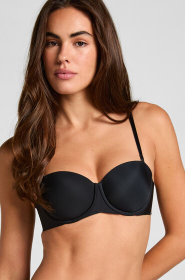Hunkemöller Formpressad axelbandslös bygel-bh Jane Svart — produktbild