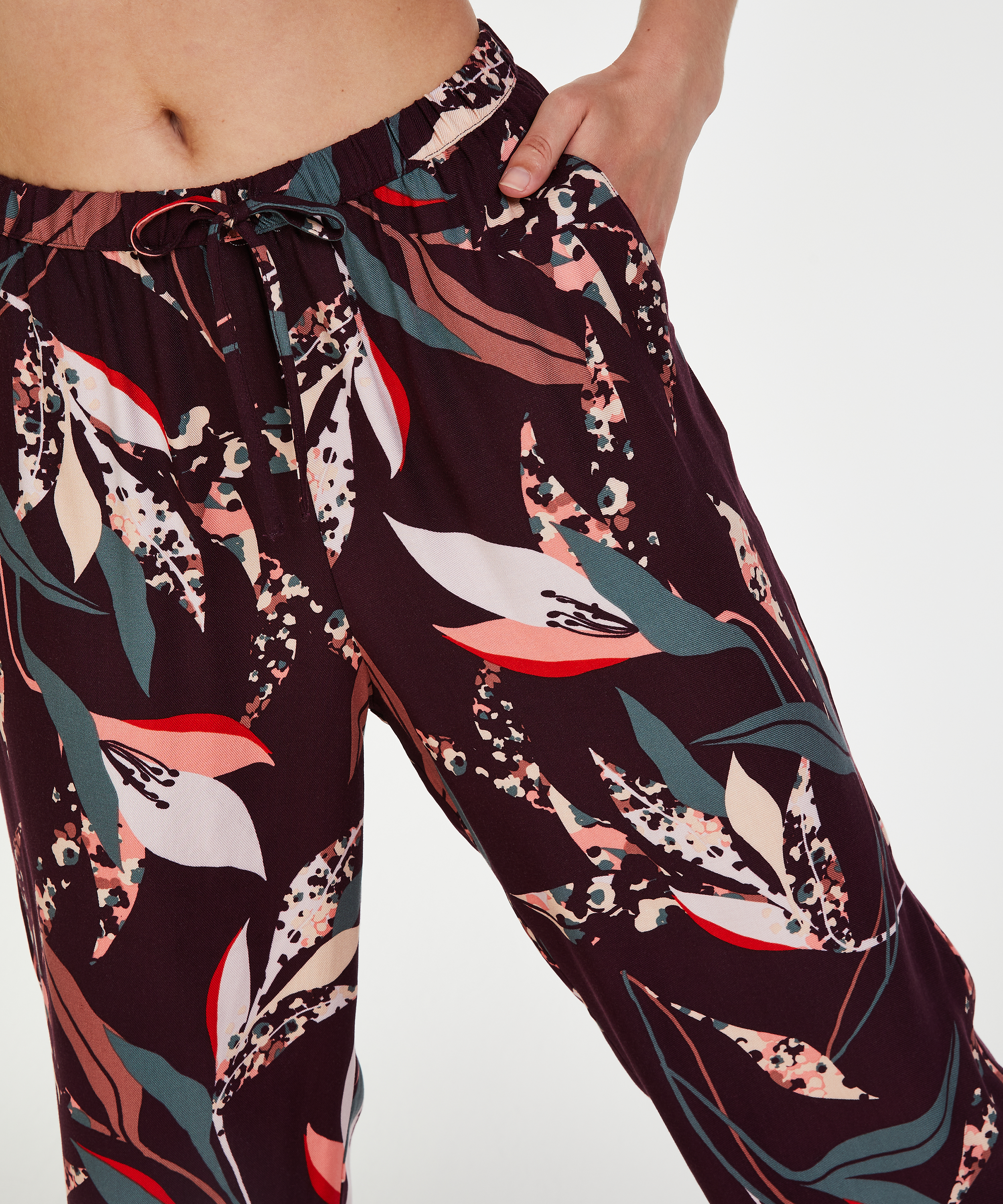 Petite Pyjamasbyxor i vävt tyg, röd, main