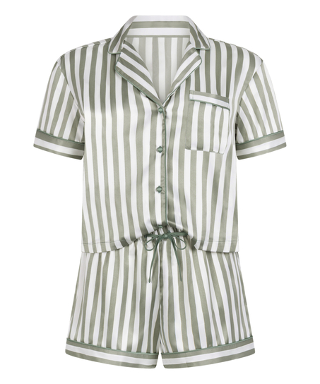 Pyjamasset i satin, Gr&ouml;n