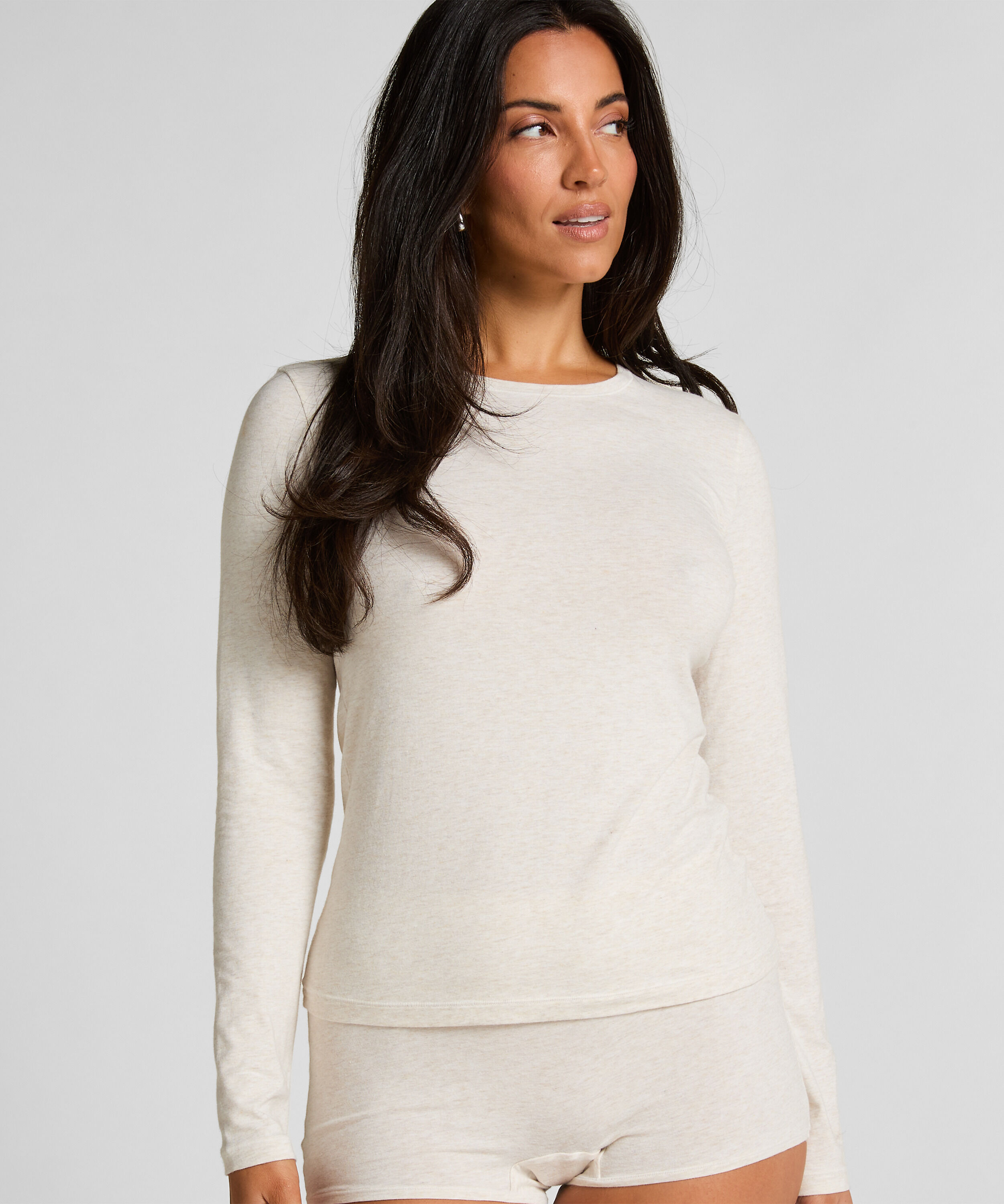 Långärmad topp i mjuk bomull