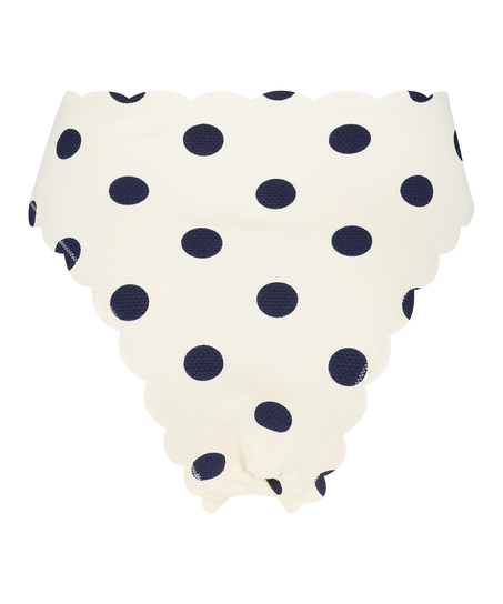 H&ouml;gt skuren bikiniunderdel Scallop, Vit