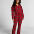 Pyjamasbyxori flanell, Röd