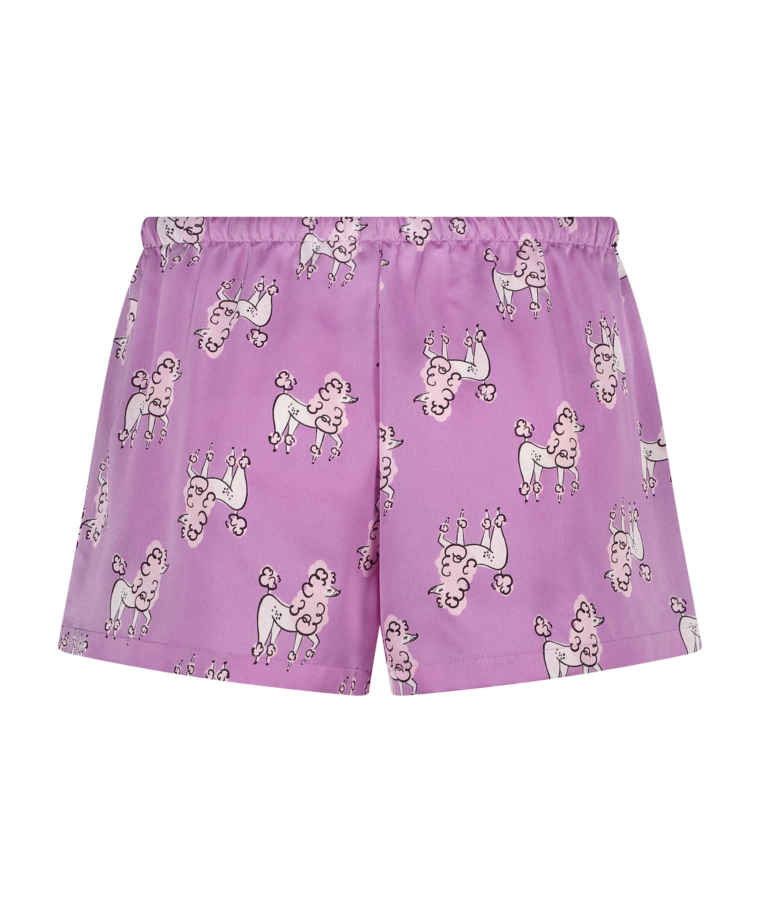 Satin pyjamasshorts, Lila, main