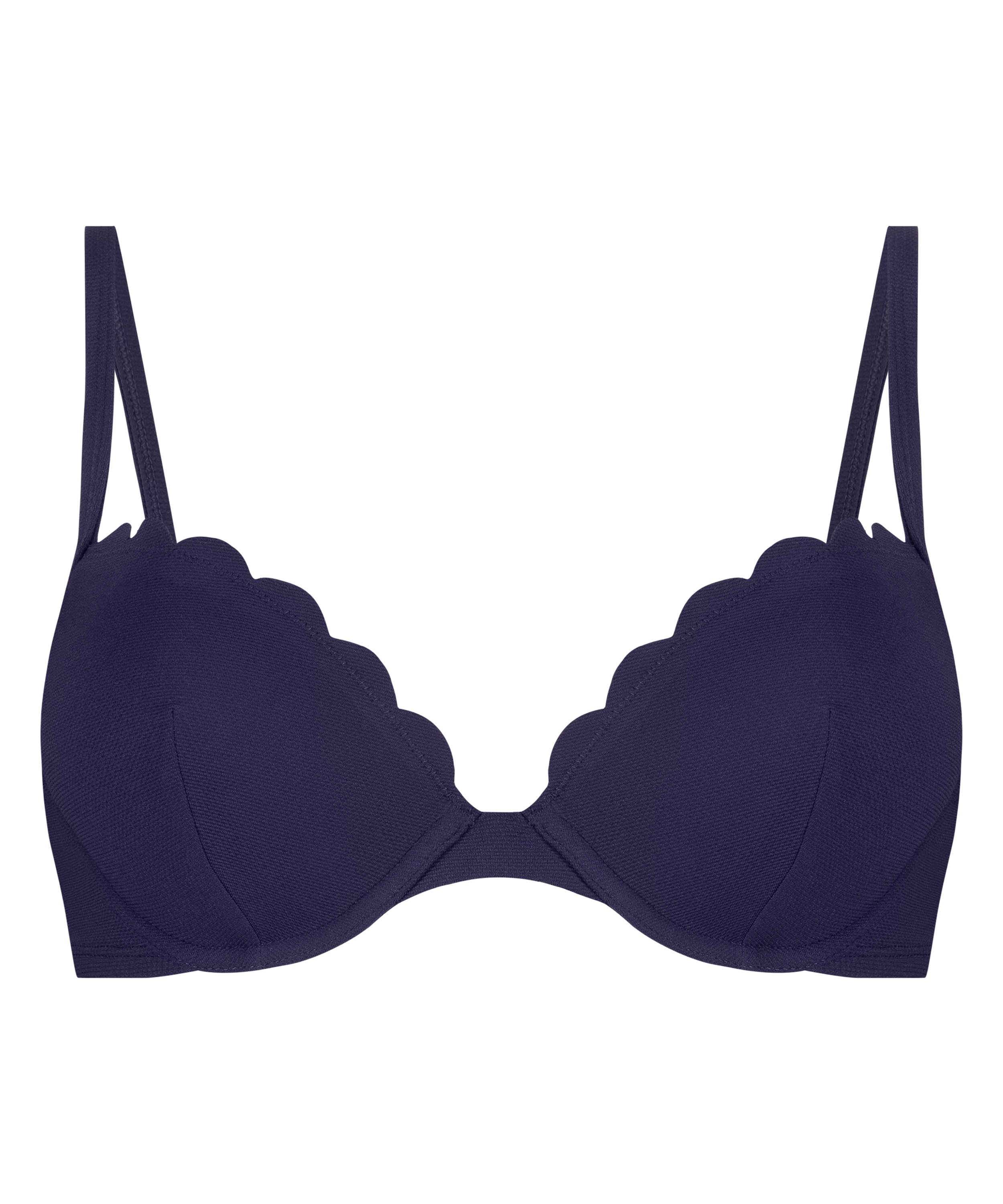 Scallop formpressad bikinitopp med bygel, Bl&aring;, main