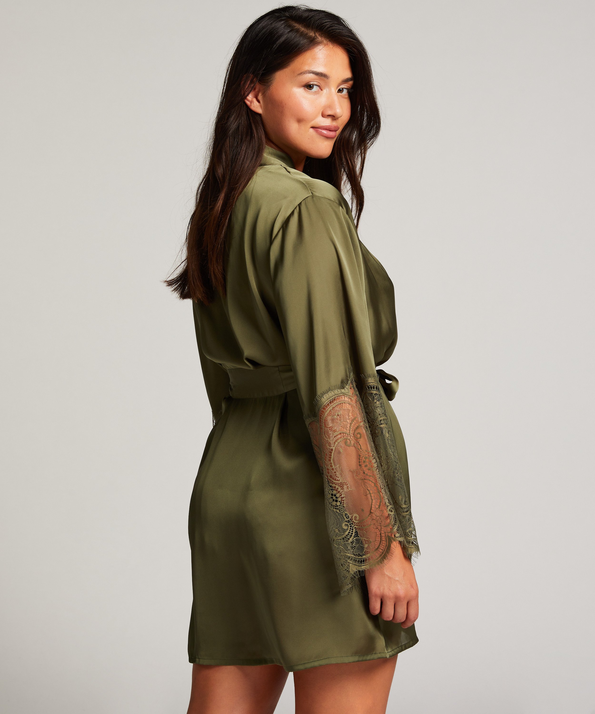 Kimono Satin, Grön, main