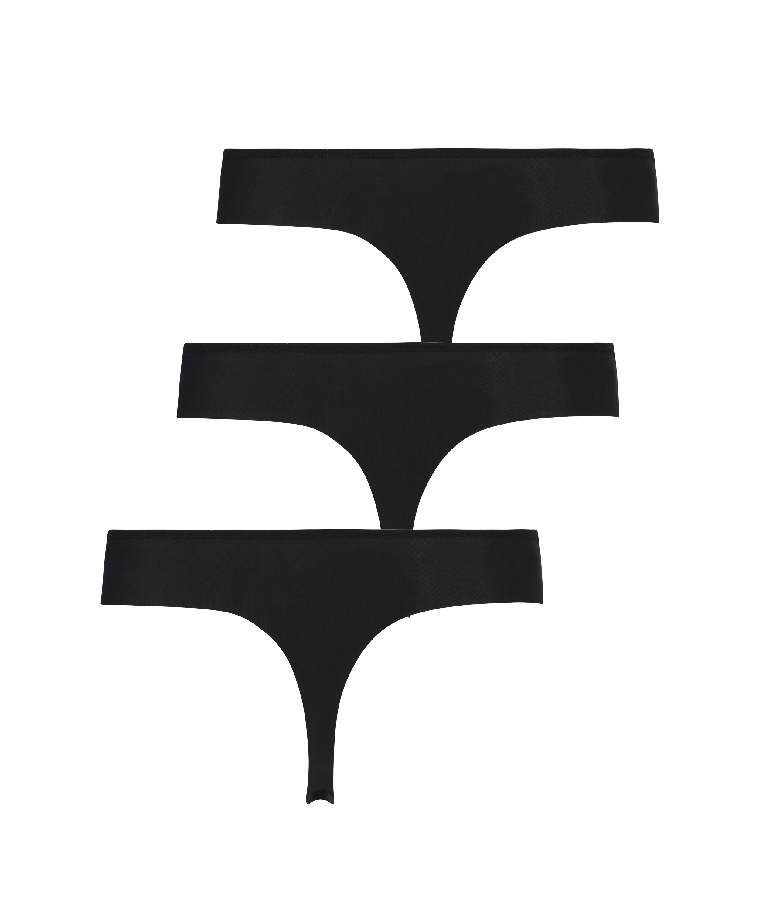 3-pack osynlig stringtrosa, Svart, main