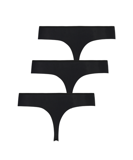 3-pack osynlig stringtrosa, Svart