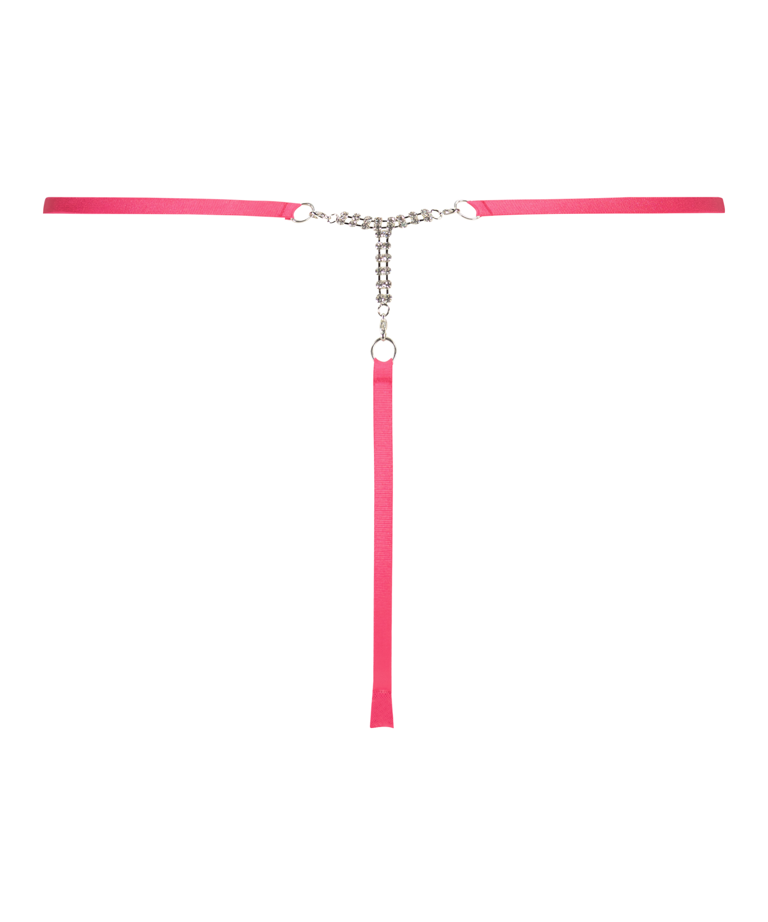 H&ouml;gt skuren stringtrosa med strass Honey, Rosa, main