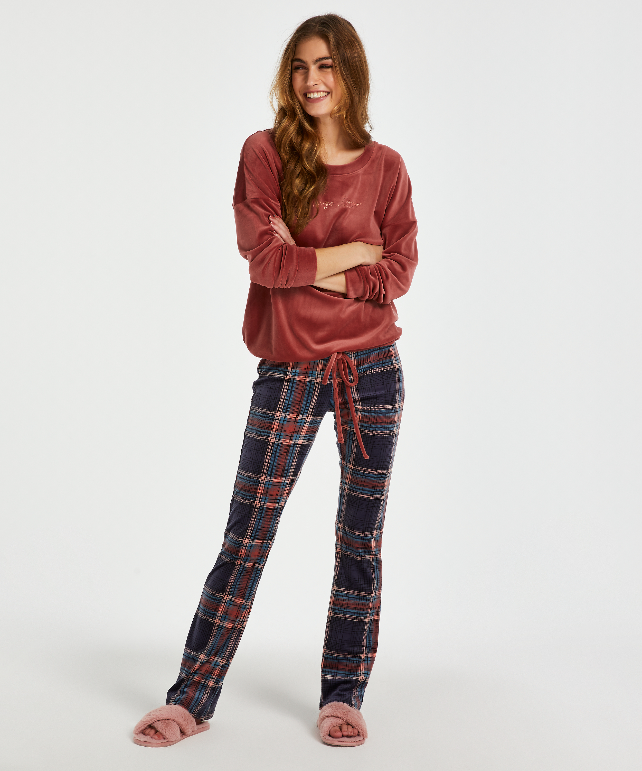 Sammetsleggings, blå, main