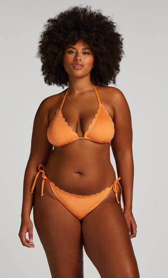 Cheeky Tanga Bikiniunderdel Scallop Lurex, Orange