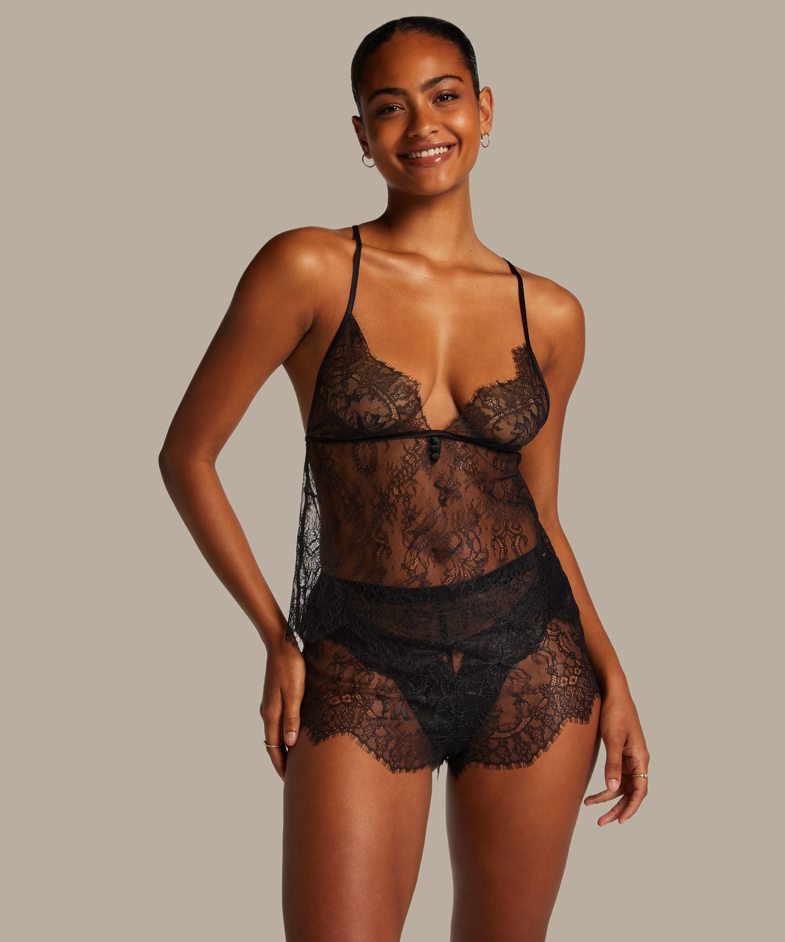 Shorts Lace Delphine, Svart