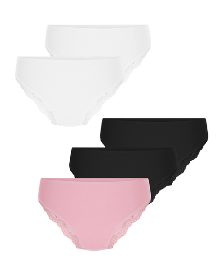 5-pack Brazilian-trosa Invisible Lace Back, Rosa