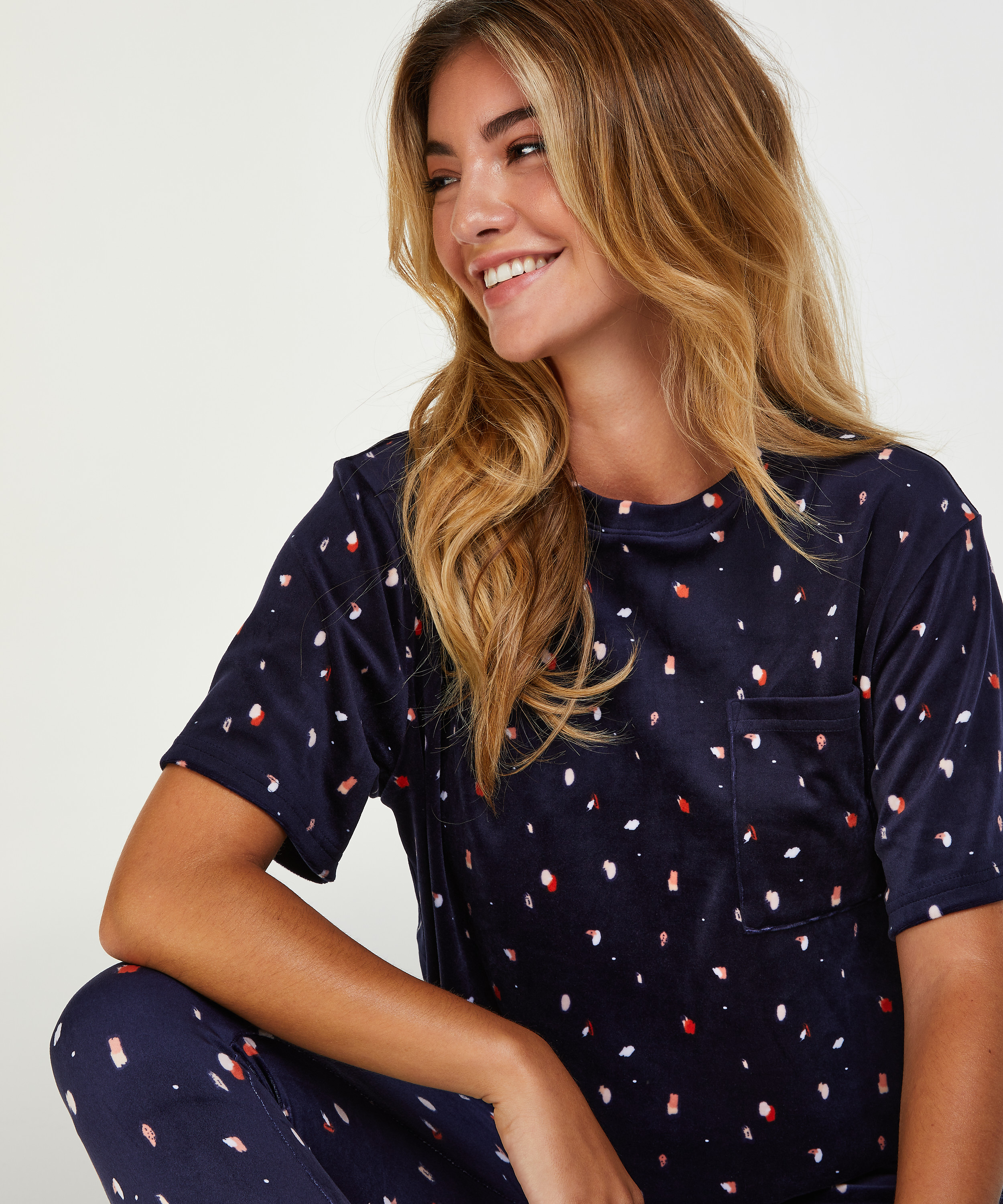 Top Velours Pocket, Bl&aring;, main