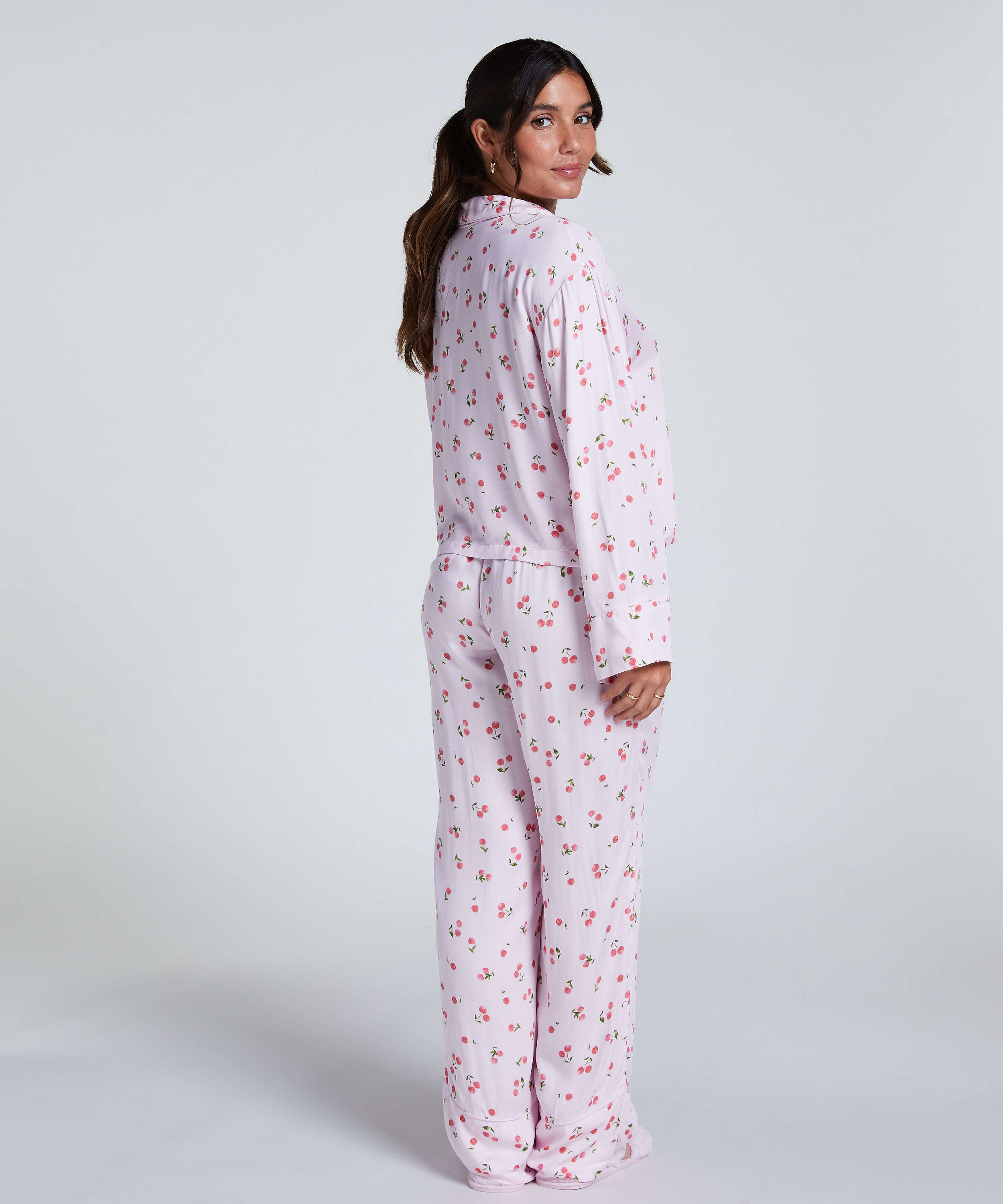 Långärmad jacka i satin, Rosa, main