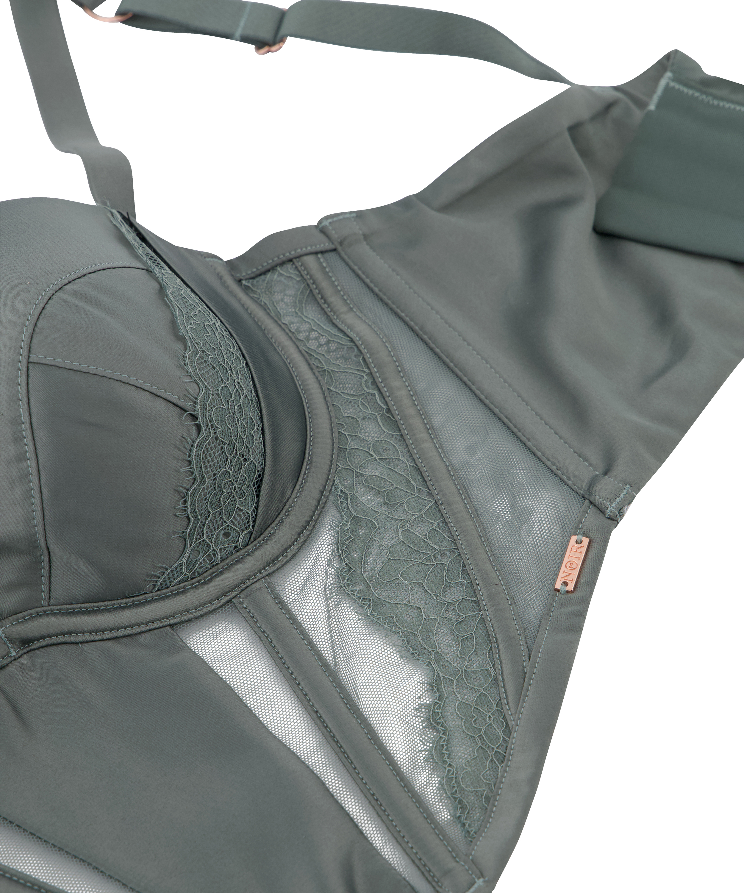 Formpressad longline bygel-bh Nicole, Grön, main