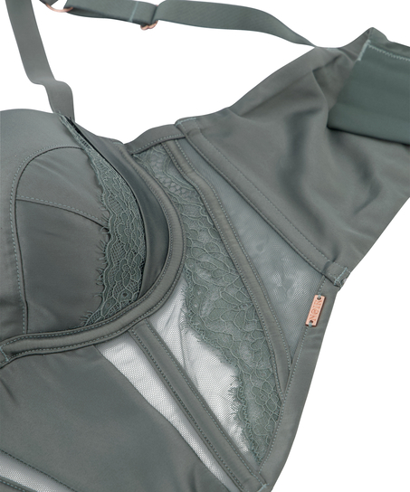 Formpressad longline bygel-bh Nicole, Grön