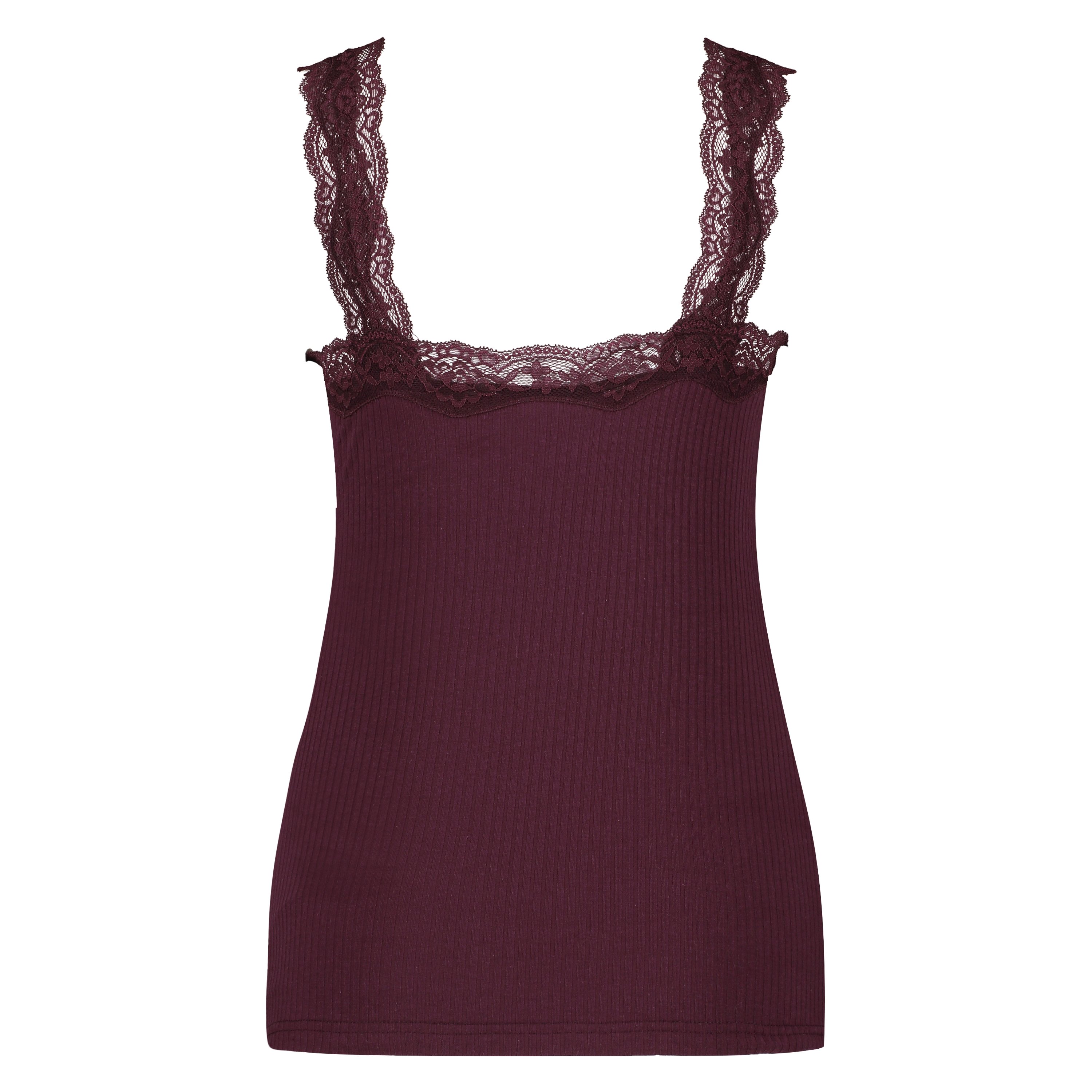 Linne med spets i ribbtyg, R&ouml;d, main