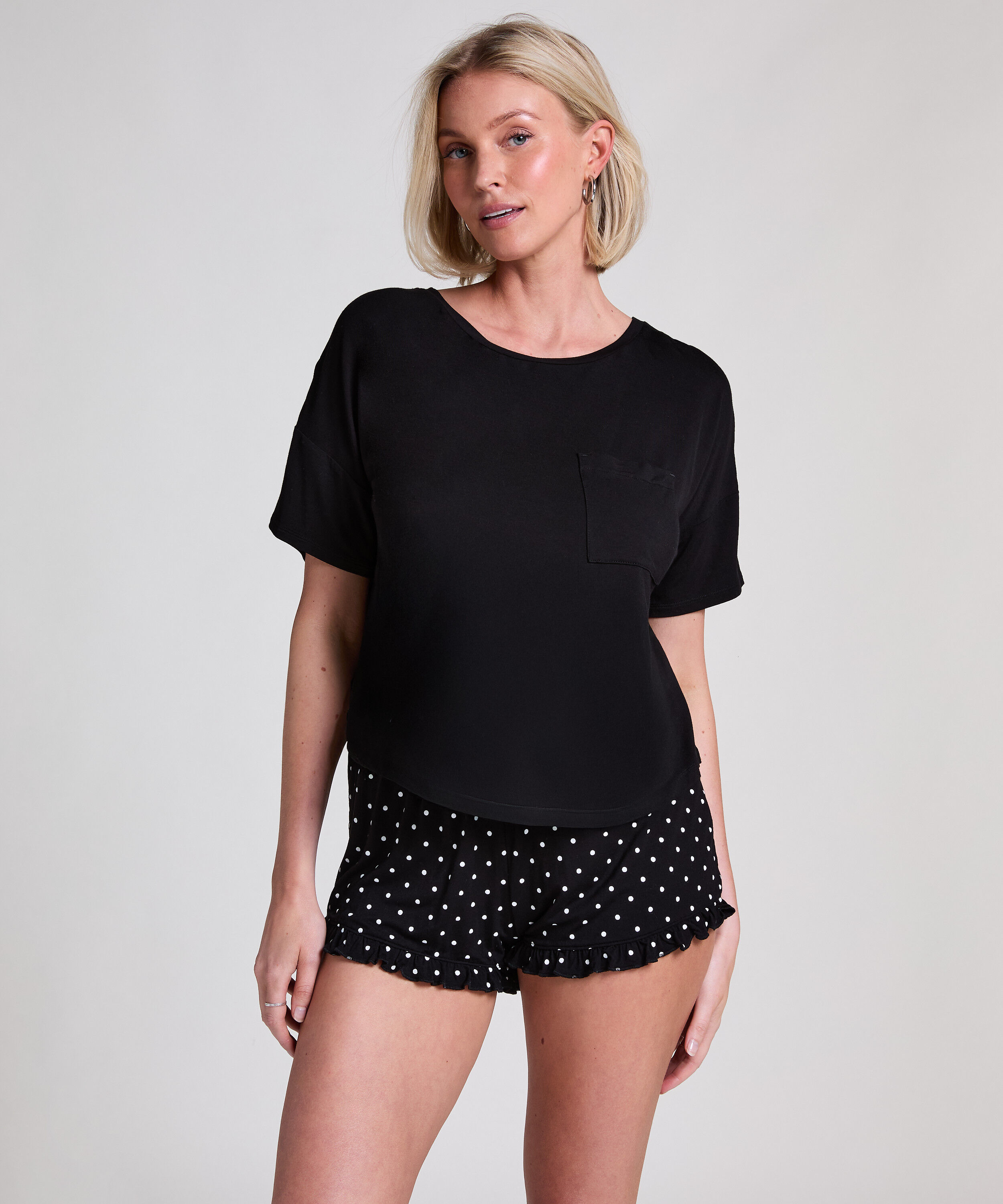 Kort pyjamasset, Svart Kort pyjamasset, Svart
