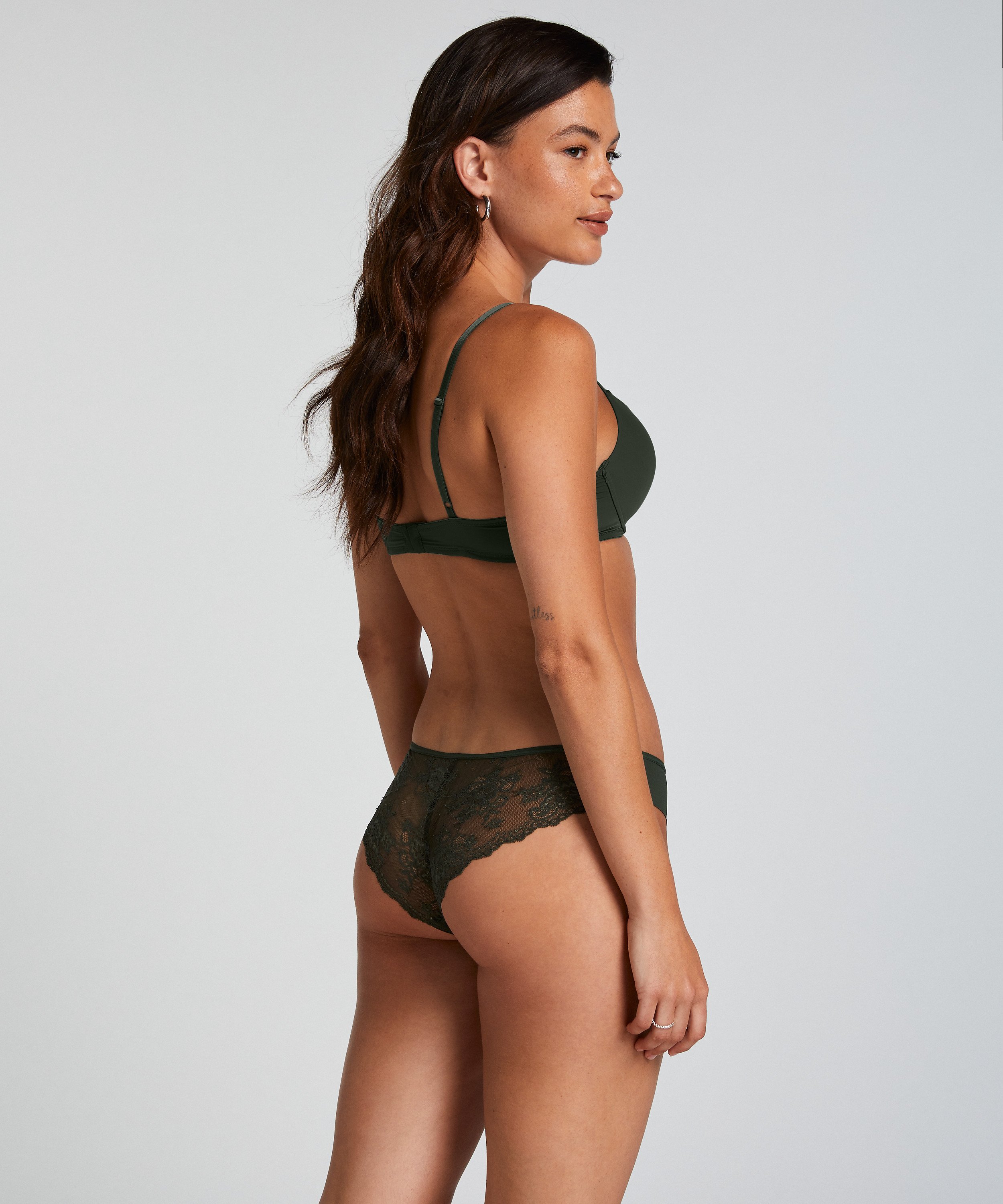 Brazilian-trosa Invisible Lace Back, Grön, main