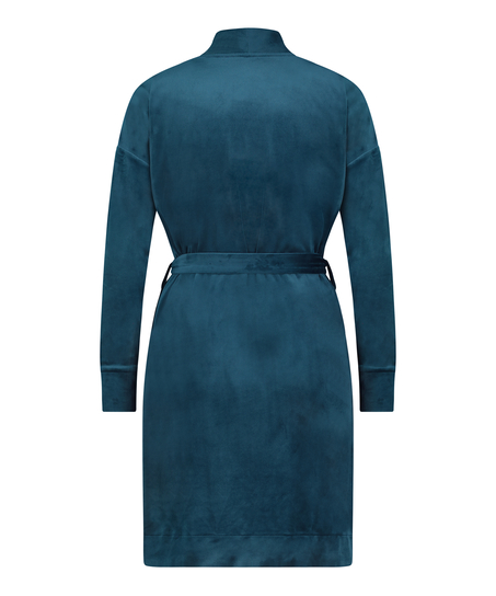 Kort badrock i velours, Blå