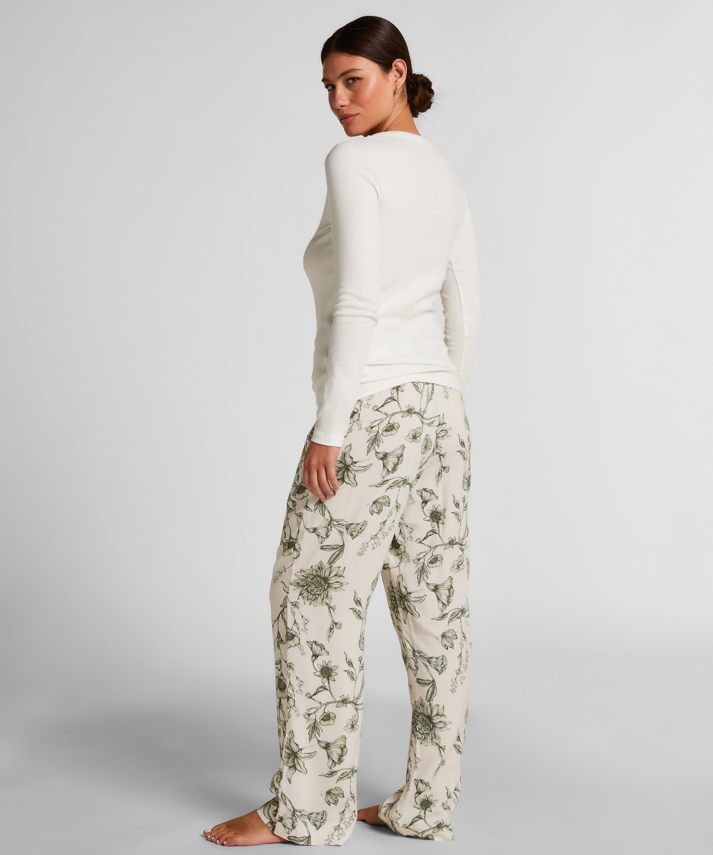 Pyjamastopp Bomull, Vit, main